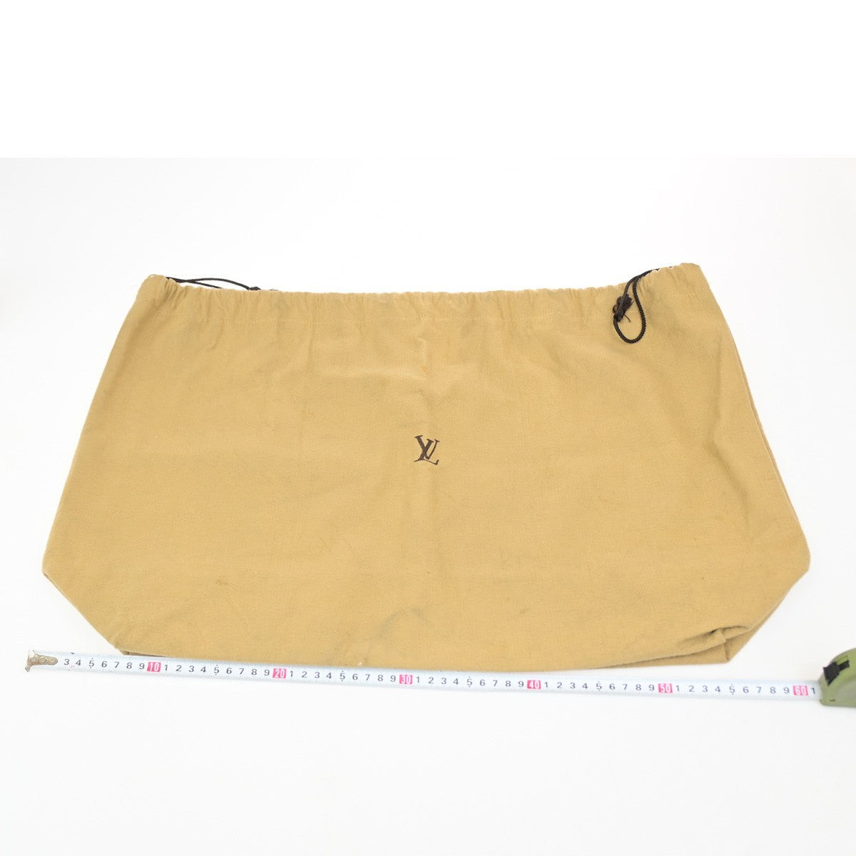 LOUIS VUITTON Logo 10 Set Dust Bag Drawstring Canvas Cotton Beige Brown 09KD214