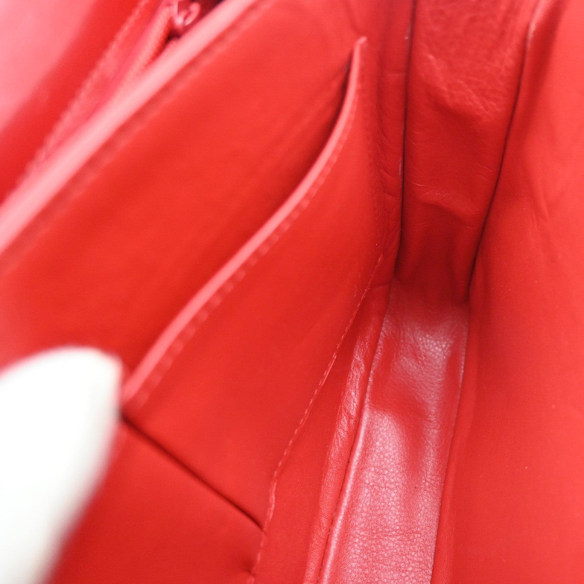 CELINE Logo Crossbody Shoulder Hand Bag Leather Red GHW France 38YJ284