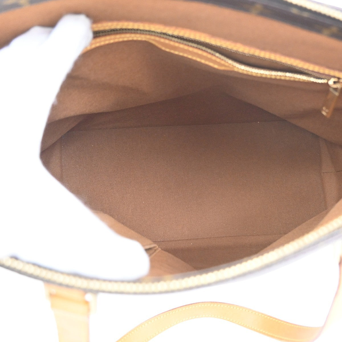 LOUIS VUITTON Cabas Mezzo Shoulder Bag Monogram Leather Brown M51151 10KC189