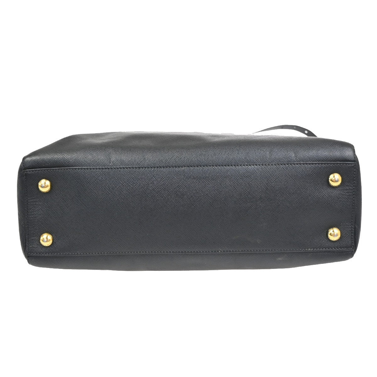 PRADA Logo Saffiano 2Way Shoulder Hand Bag Leather Black Nero GHW Italy 18KC948