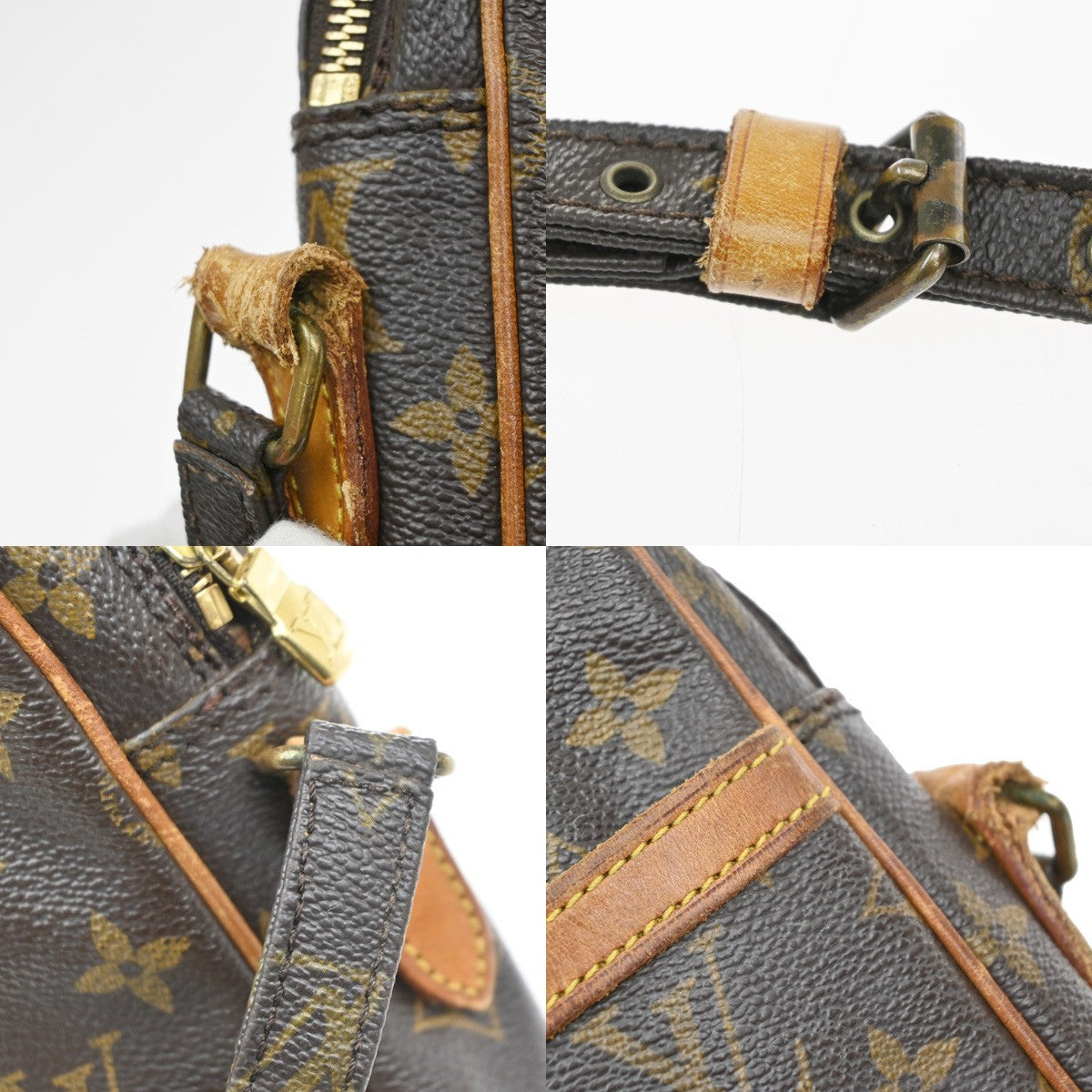 LOUIS VUITTON Danube Shoulder Bag Monogram Leather Brown France M45266 66MA536