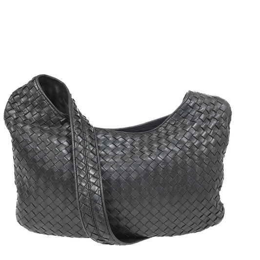 BOTTEGA VENETA Intrecciato Shoulder Crossbosy Bag Leather Black Italy 21ZA288