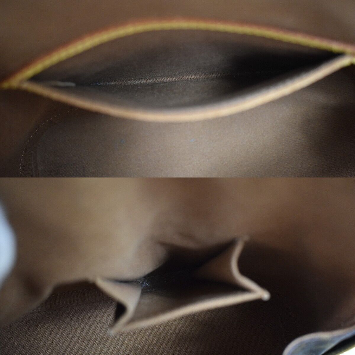 LOUIS VUITTON LV Logo Alma Hand Bag Monogram Leather Brown France M51130 83EA822