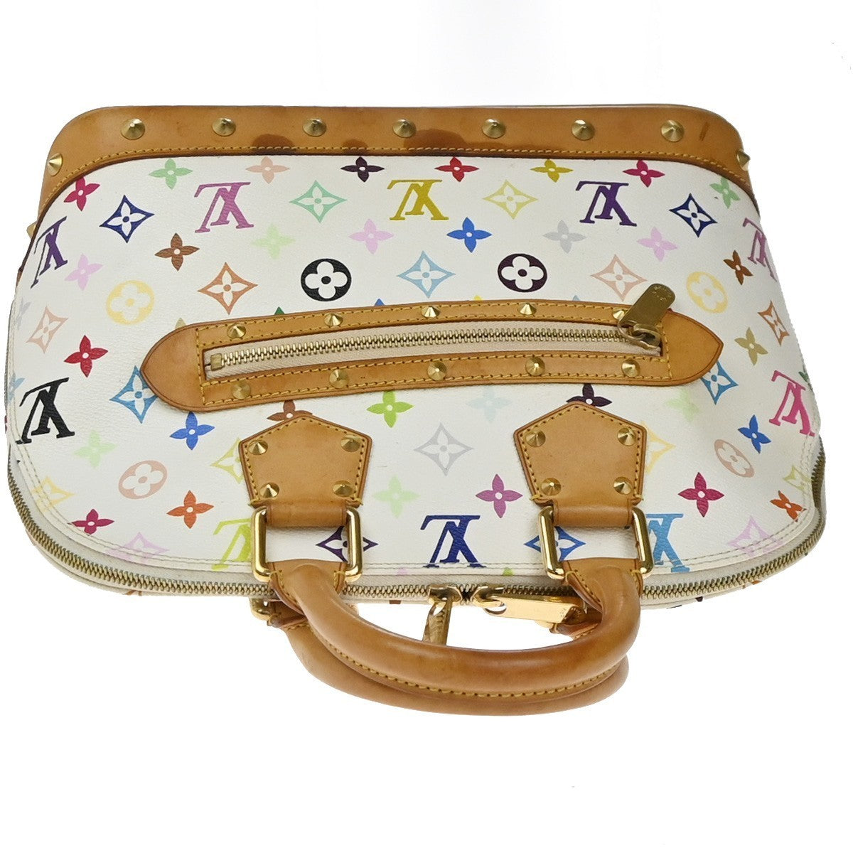 LOUIS VUITTON LV Logo Alma Hand Bag Monogram Multi Color White M92647 55KC788