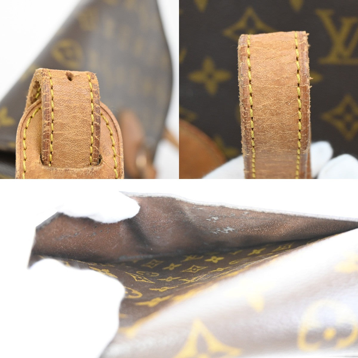 LOUIS VUITTON Saint Cloud GM Shoulder Bag Monogram Leather Brown M51242 36ZA258
