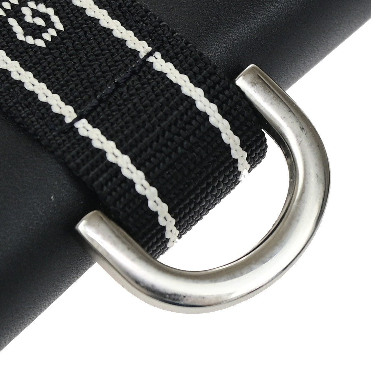 GIVENCHY Logo Zipper Compact Wallet Purse Leather Black SHW 04YJ252