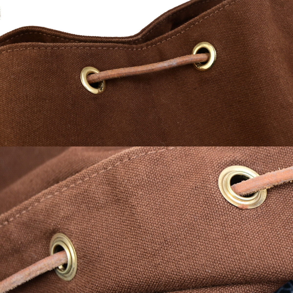 HERMES H Logo Polochon Mimile Shoulder Bag Cotton Leather BN GHW France 35YG636