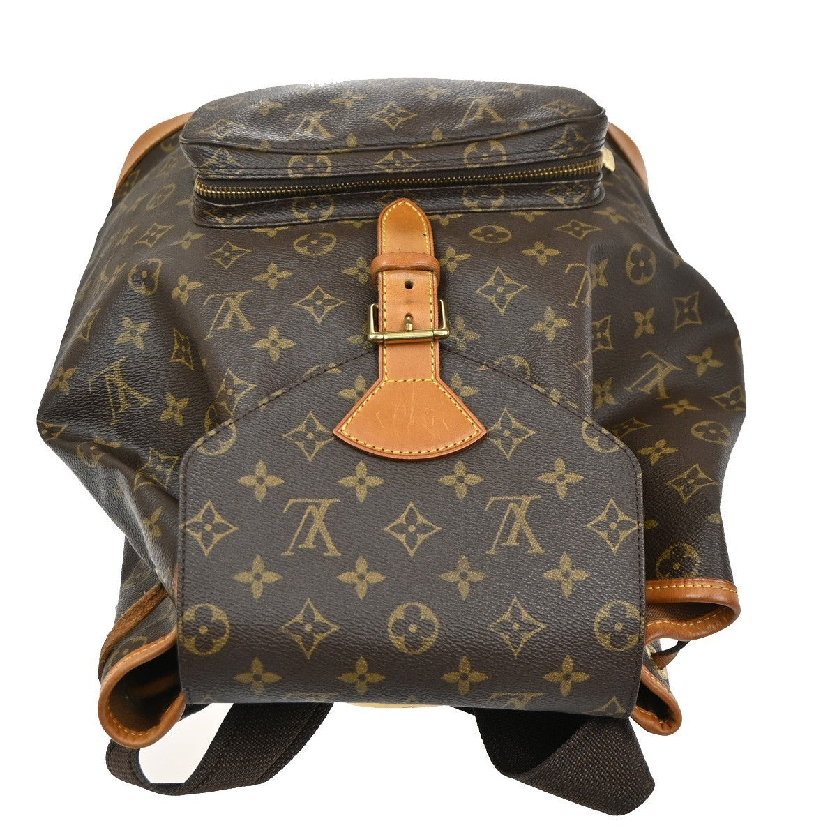 LOUIS VUITTON Montsouris GM Backpack Bag Monogram Leather Brown M51135 14CA929