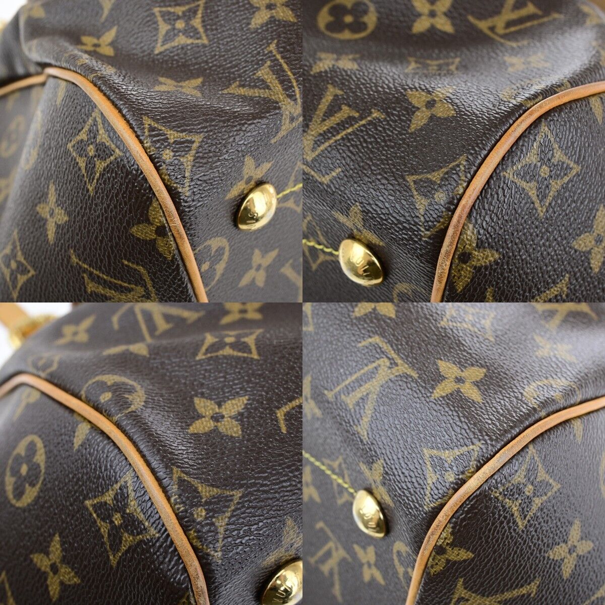 LOUIS VUITTON LV Tivoli GM Shoulder Bag Monogram Leather Brown M40144 52ED109