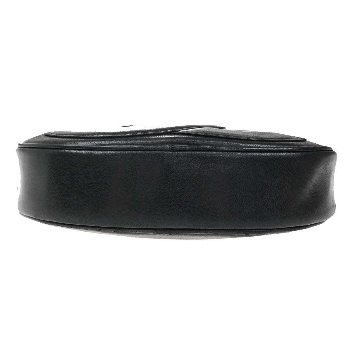 CHANEL CC Logo Tassel Oval Chain Shoulder Bag Leather Black GHW Vintage 395RL384