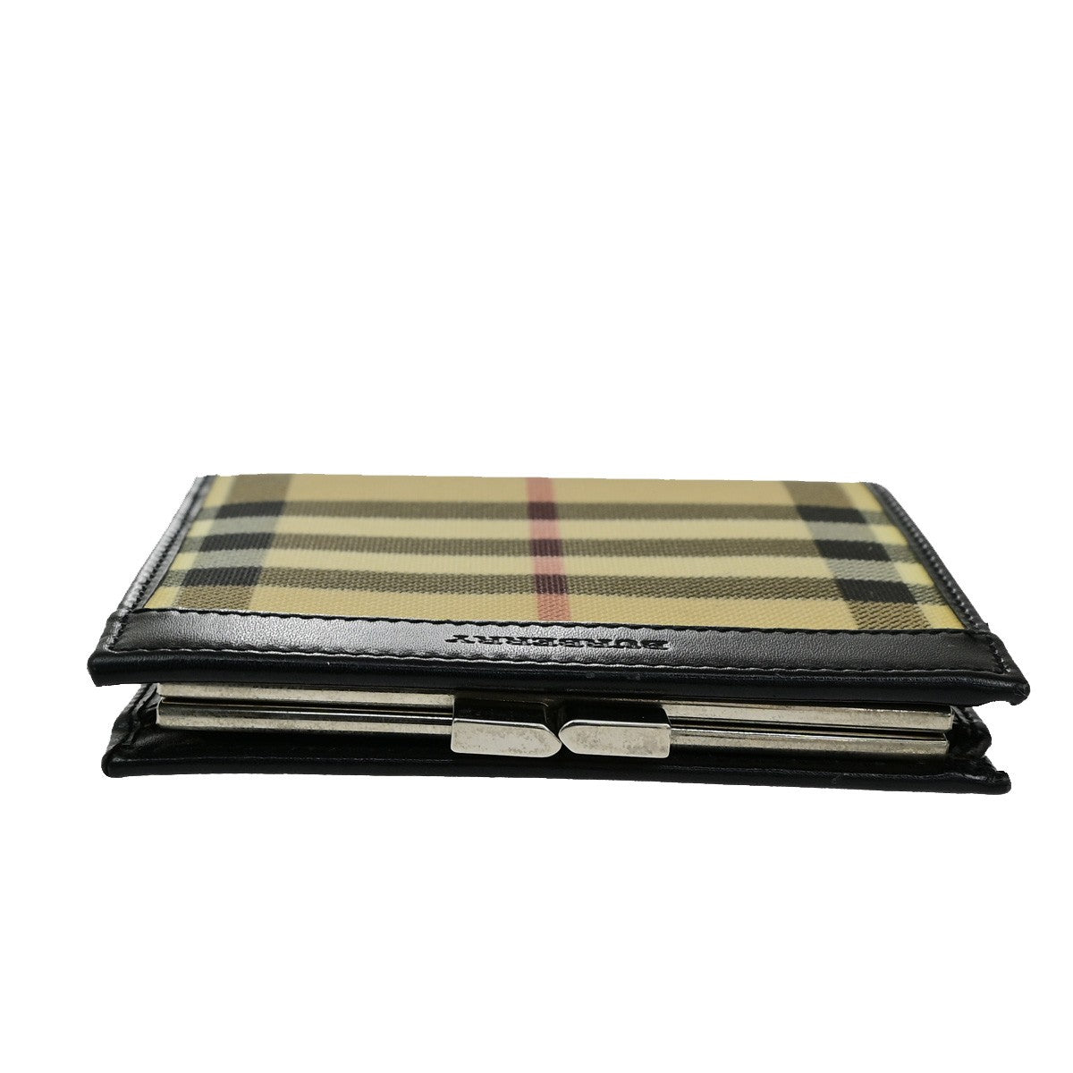BURBERRY Logo Nova Check Compact Bifold Wallet Purse PVC Leather BN BK 07YH513