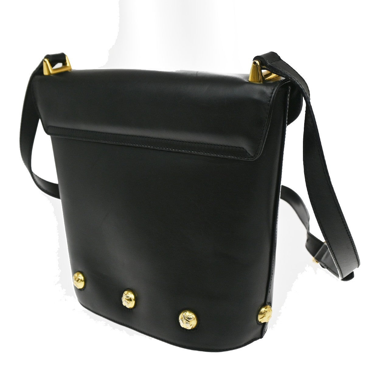 SALVATORE FERRAGAMO Logo Shoulder Bag Leather Black Italy 61CA382
