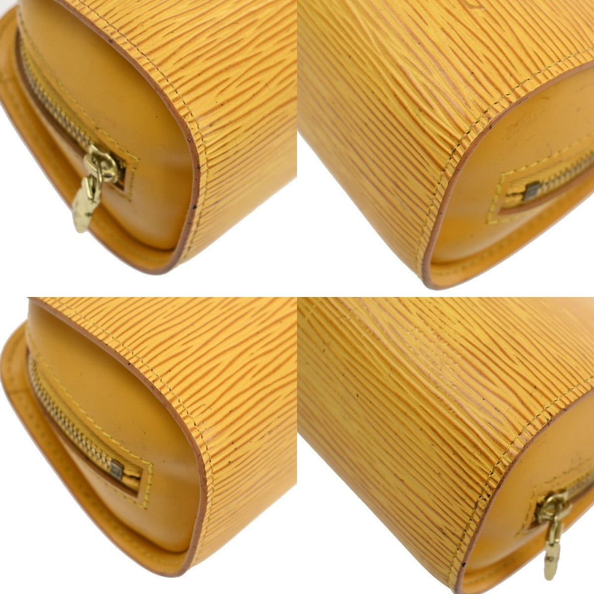 LOUIS VUITTON LV Logo Dauphine PM Pouch Bag Epi Leather Yellow M48449 02KB666
