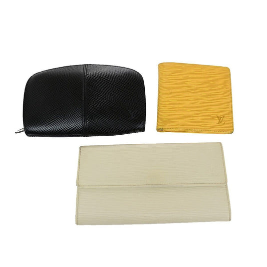 LOUIS VUITTON 3 Set Long Bifold Wallet Mini Clutch Bag Epi Leather BK YW 66YF008