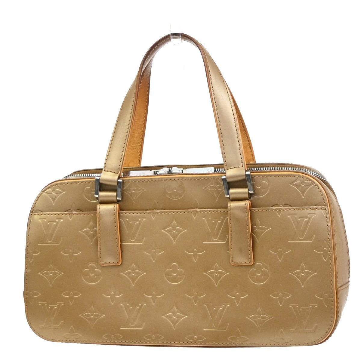 LOUIS VUITTON Shelton Hand Bag Monogram Mat Leather Gold France M55177 34KC917