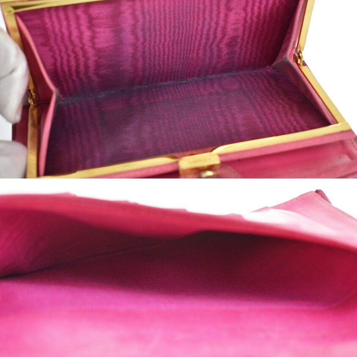 CHANEL CC Logo Long Bifold Wallet Purse Caviar Leather Pink GHW Vintage 05GA848