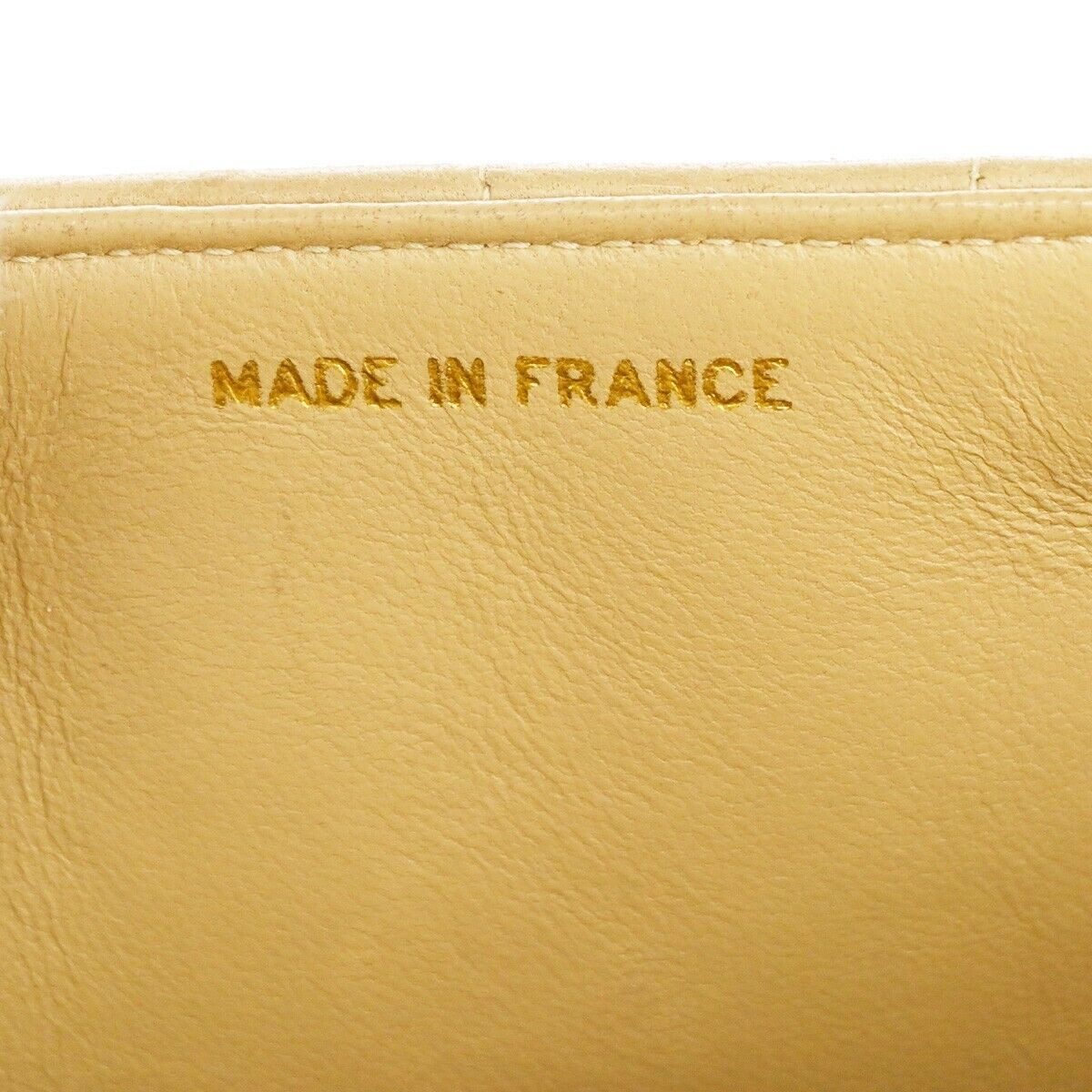 CHANEL CC Mademoiselle Chain Shoulder Bag Leather Beige GHW Vintage 864RJ466