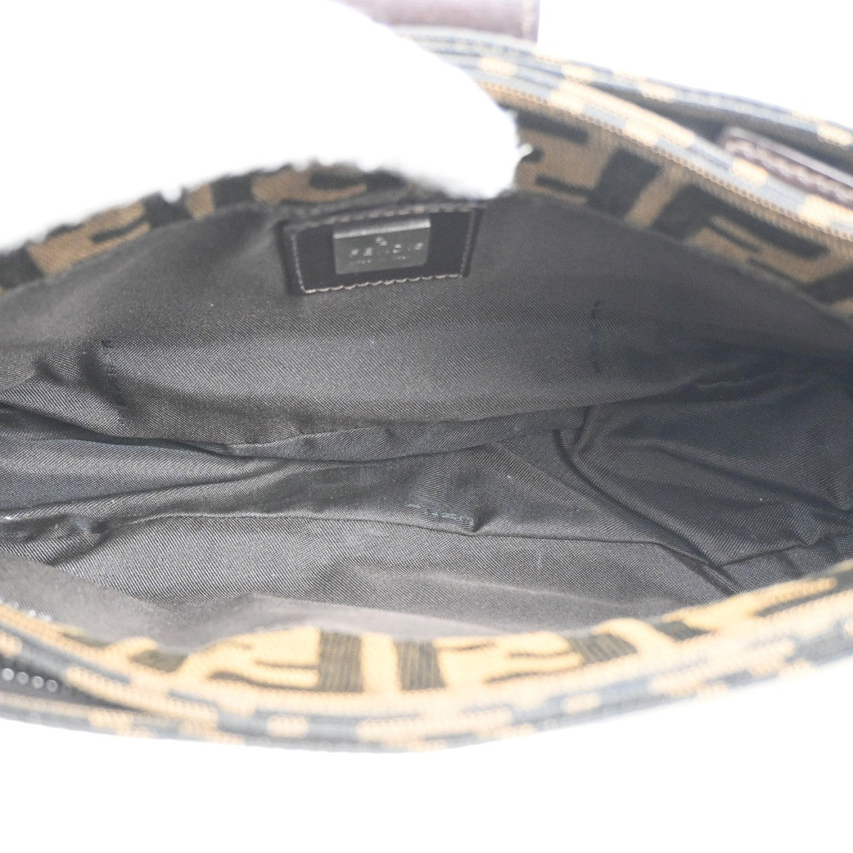 FENDI Mamma Baguette Zucca Shoulder bag Canvas Leather Brown SHW Italy 50MA115