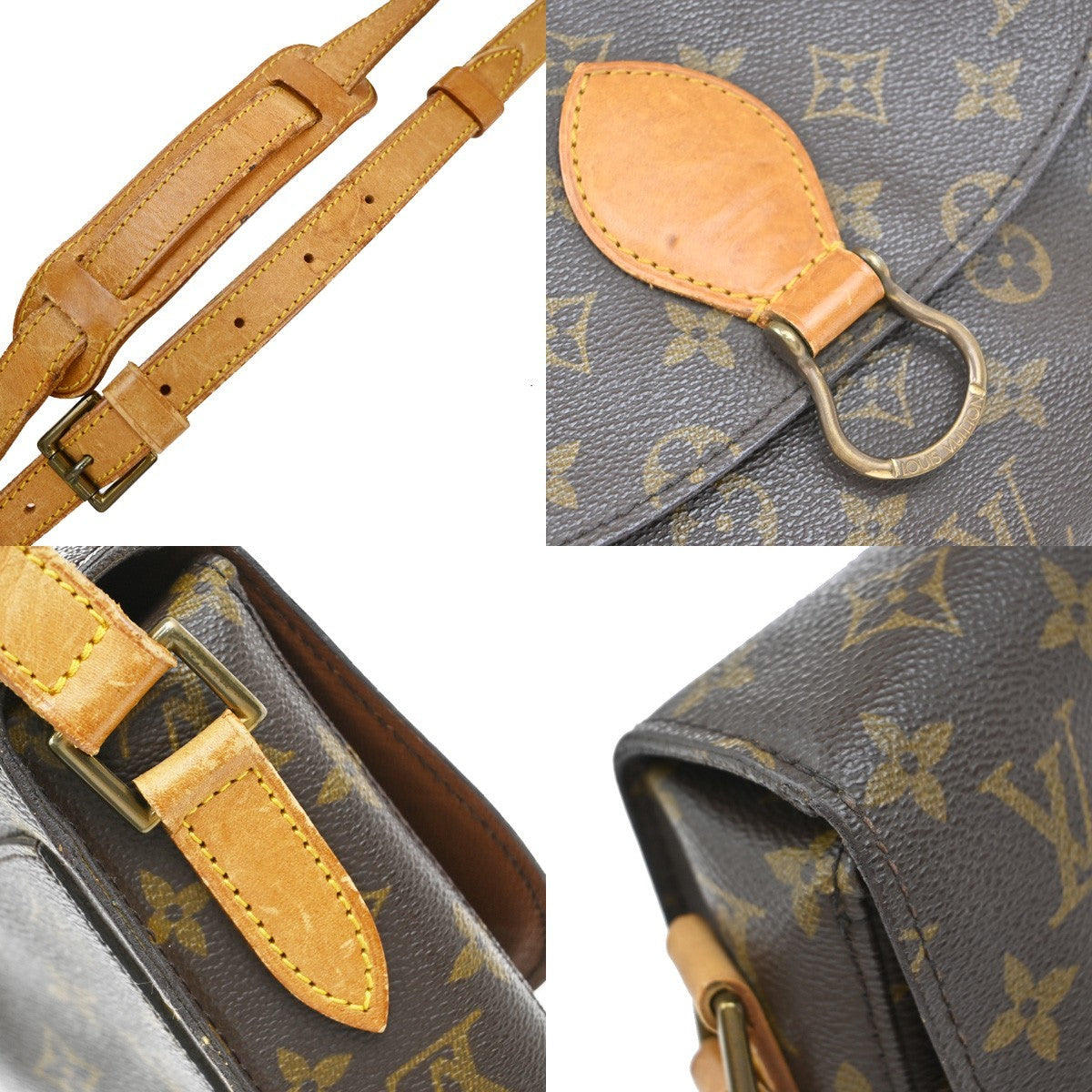 LOUIS VUITTON Saint Cloud GM Shoulder Bag Monogram Leather Brown M51242 30EF901
