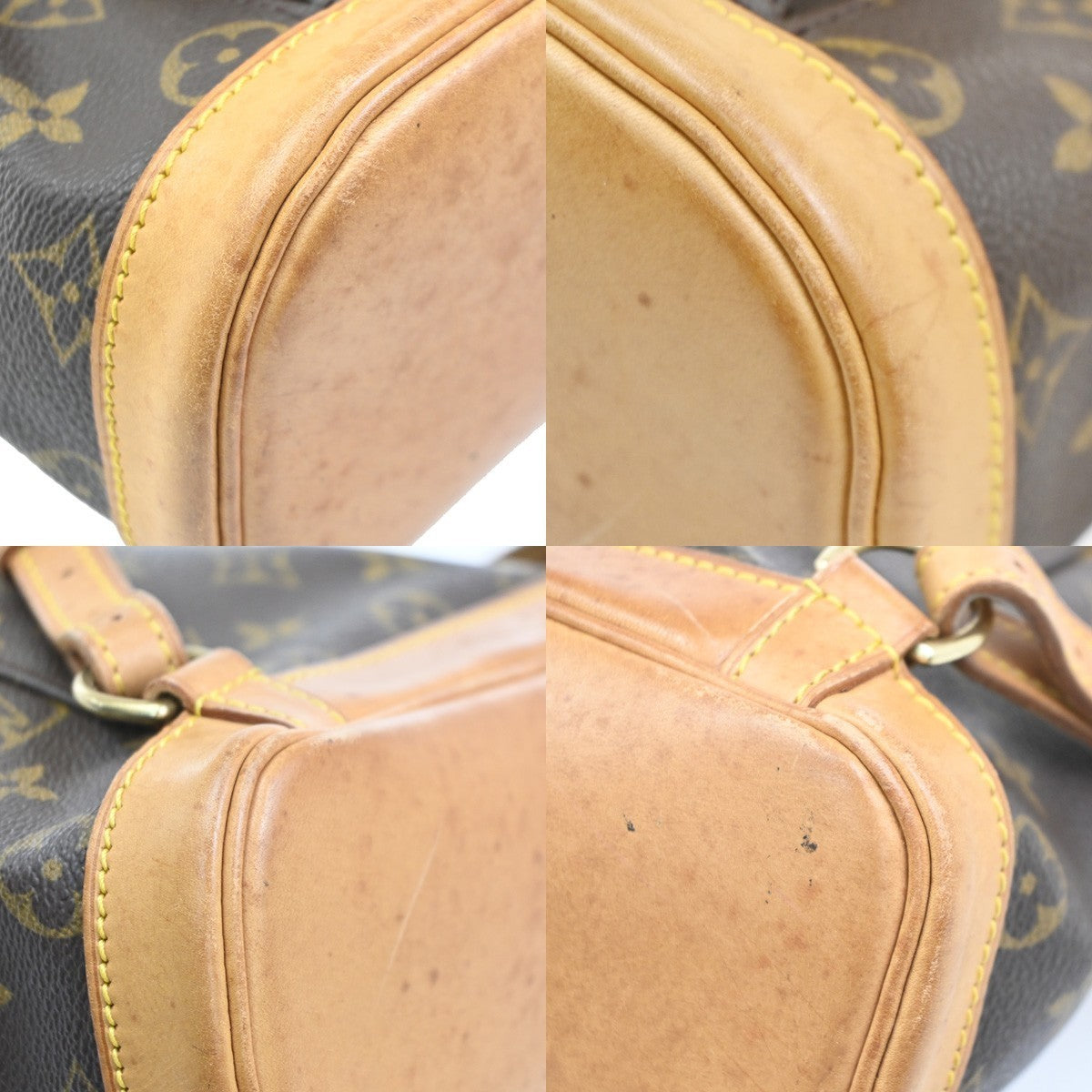 LOUIS VUITTON Mini Montsouris Backpack Bag Monogram Leather Brown M51137 99KC274