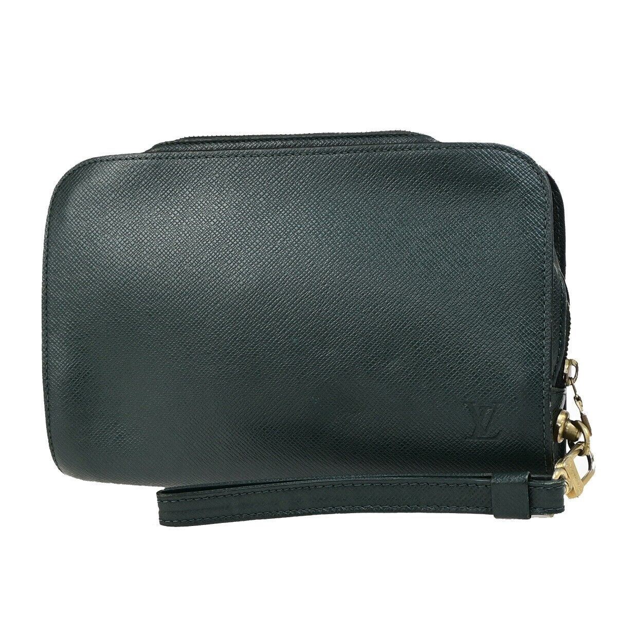 LOUIS VUITTON LV Logo BAIKAL Clutch Hand Bag Taiga Leather Epicea M30184 05EC929