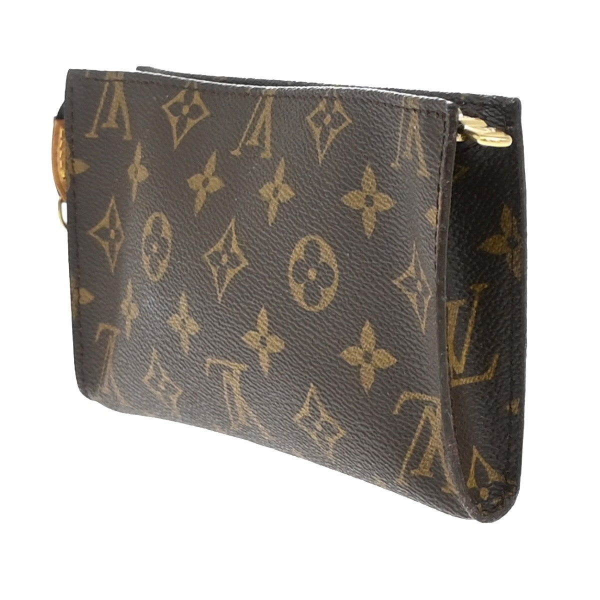 LOUIS VUITTON Logo BUCKET GM Pouch Bag Monogram Leather Brown France 02KB407