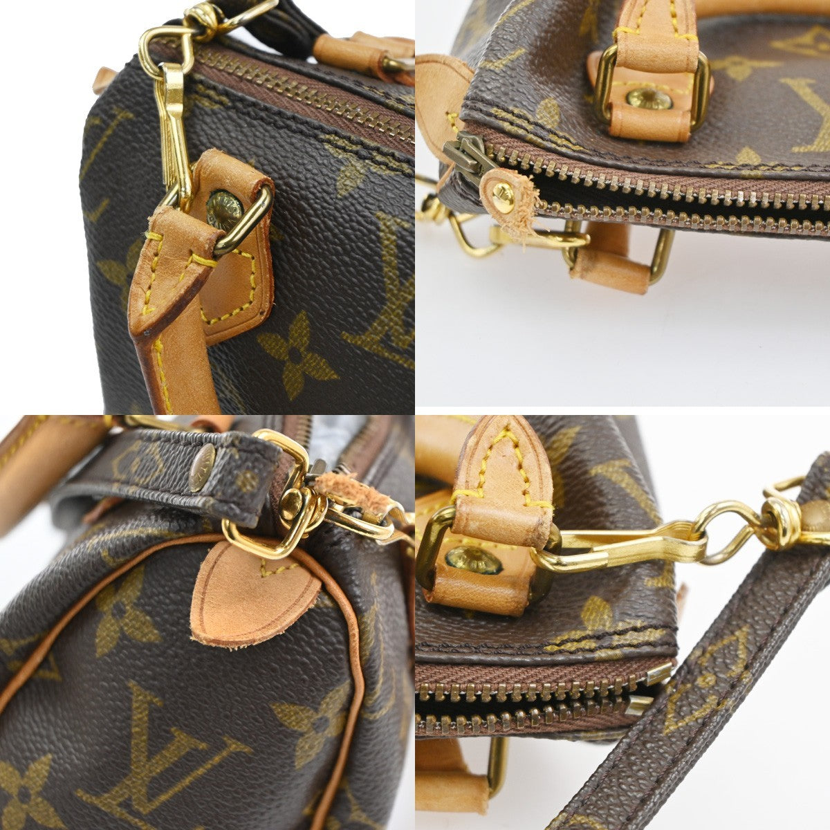 LOUIS VUITTON Mini Speedy 2Way Hand Bag Monogram Leather Brown M41534 98CA975