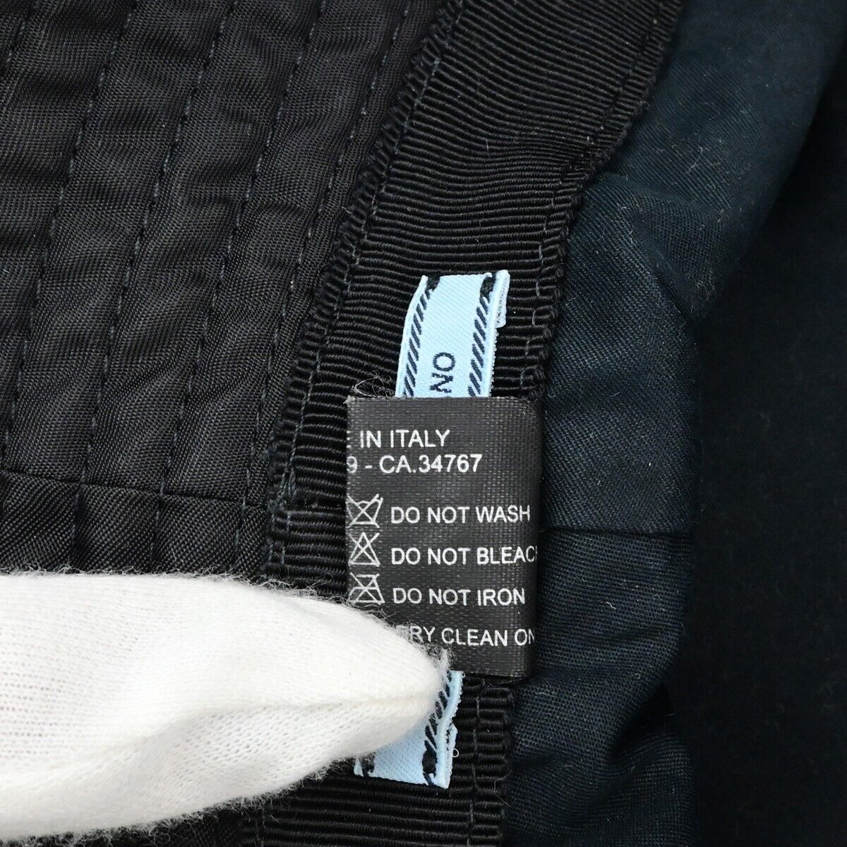 PRADA Logo Tessuto Bucket Hat Side M 100% Nylon Black Italy 80RK564