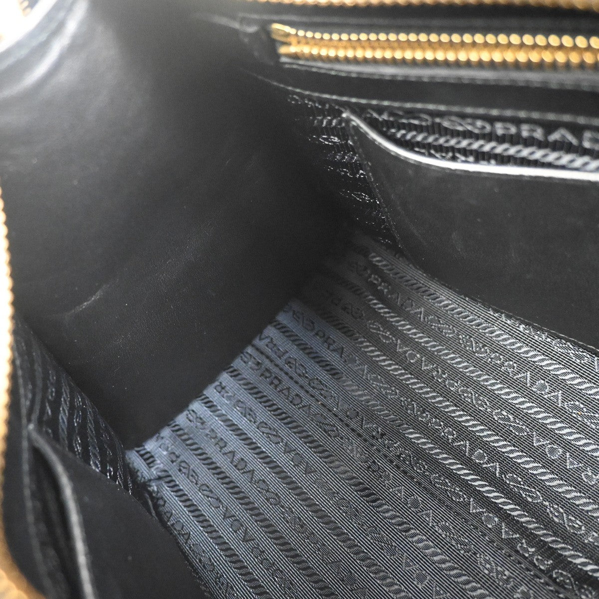PRADA Logo Hand Bag with Bag Charm Saffiano Leather Black GHW Italy 95RL899