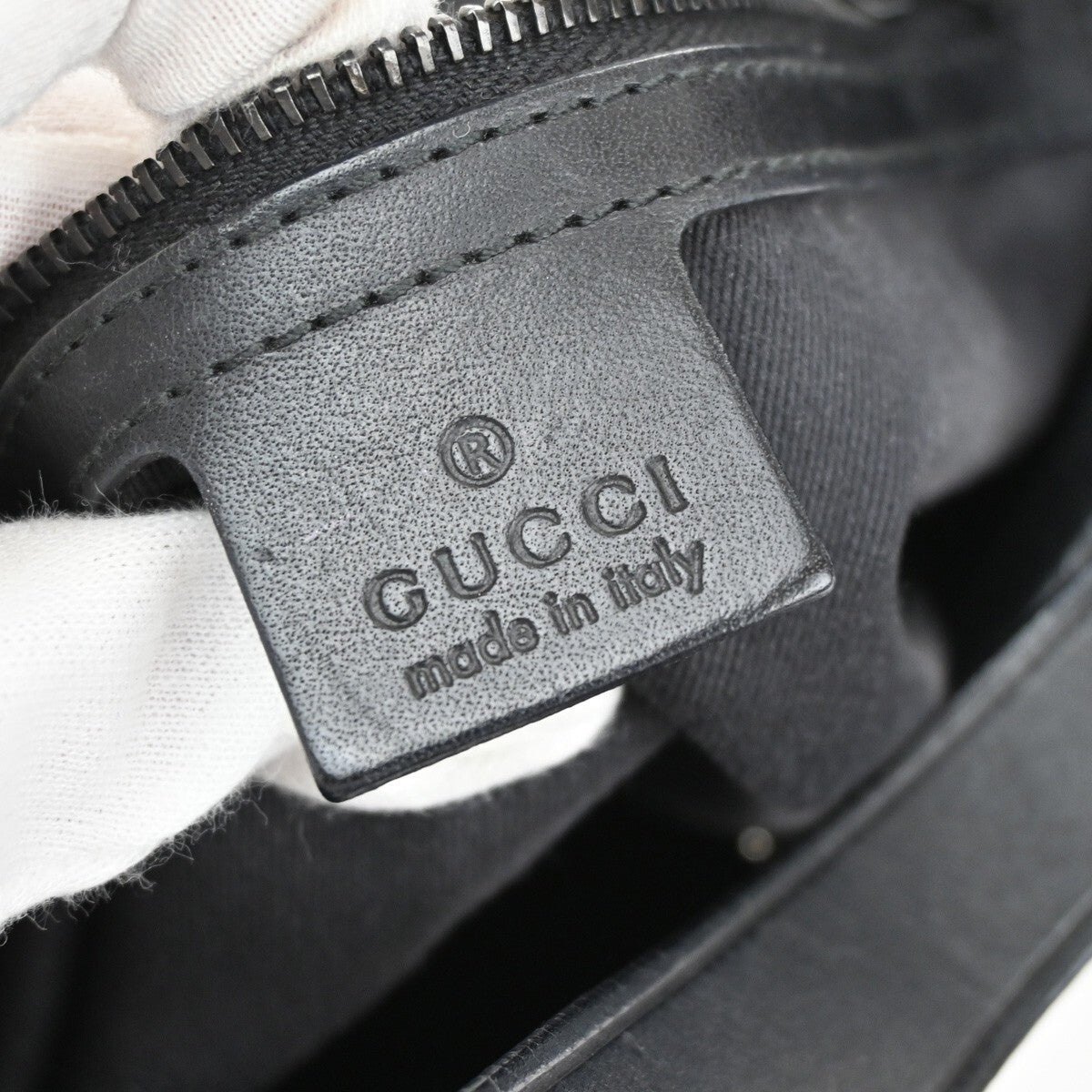 GUCCI Logo GG Pattern Shoulder Tote Bag Canvas Leather Black Italy 62EE310