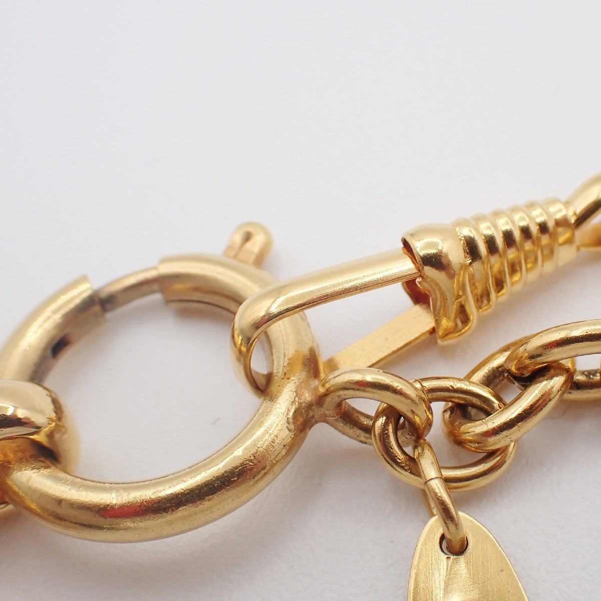 CHANEL CC Logo Chain Charm Pendant Necklace GHW Gold-Plated Vintage 20RL987