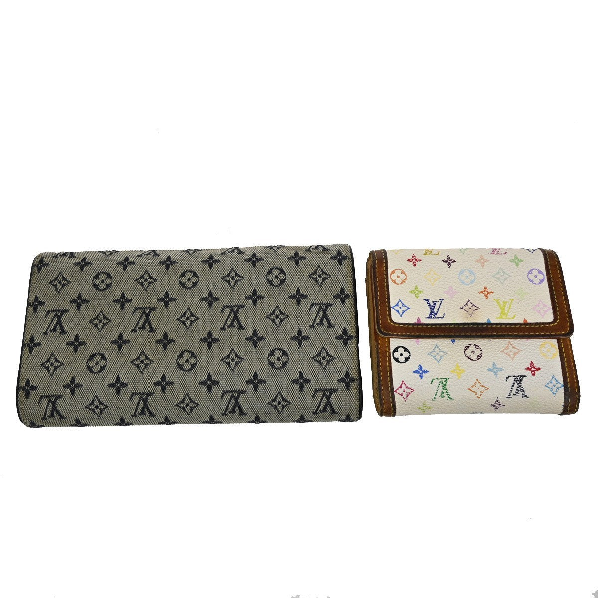 LOUIS VUITTON 2 Set Long Trifold Wallet Purse Monogram Multi Mini  BE WE 63YH794