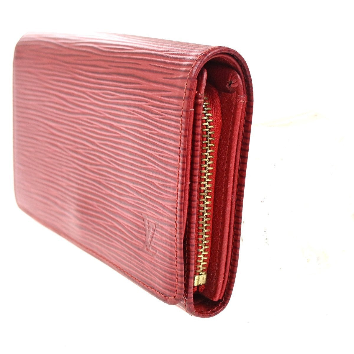 LOUIS VUITTON Porte Monnaie Billets Tresor Wallet Epi Leather Red M63507 07KC259