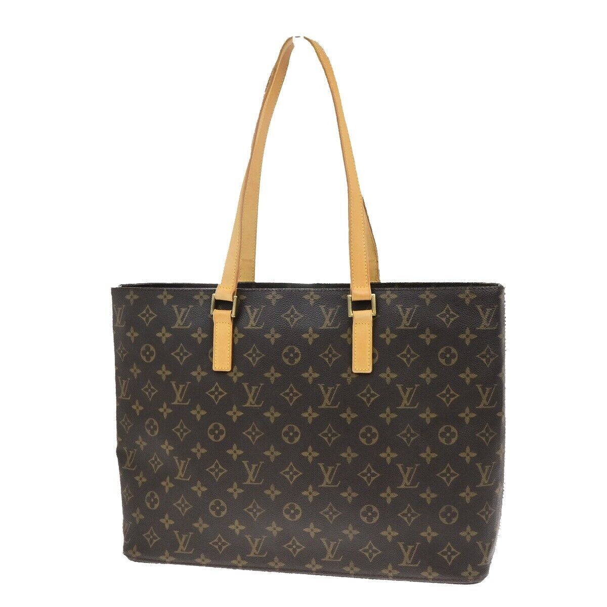 LOUIS VUITTON Logo Luco Shoulder Tote Bag Monogram Leather Brown M51155 34ED940