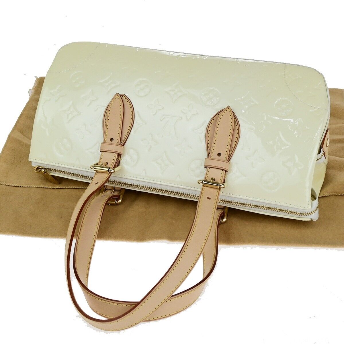 LOUIS VUITTON Rosewood Hand Bag Monogram Vernis Leather Perle M93508 86SJ618