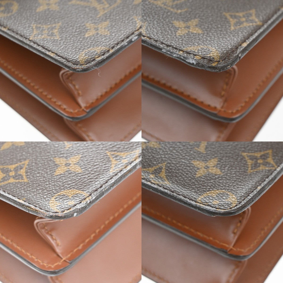 LOUIS VUITTON Concorde Hand Bag Monogram Leather Brown France M51190 82MA626