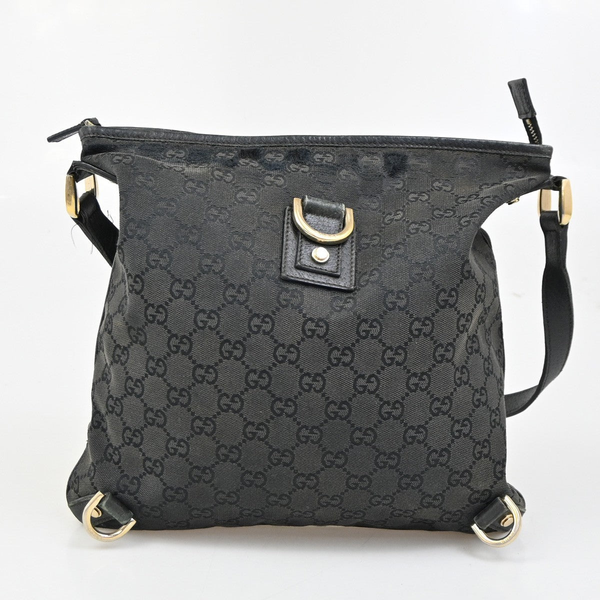 GUCCI GG Pattern 2 Set Shoulder Bags PVC Canvas Beige Black GHW Italy 02DA138