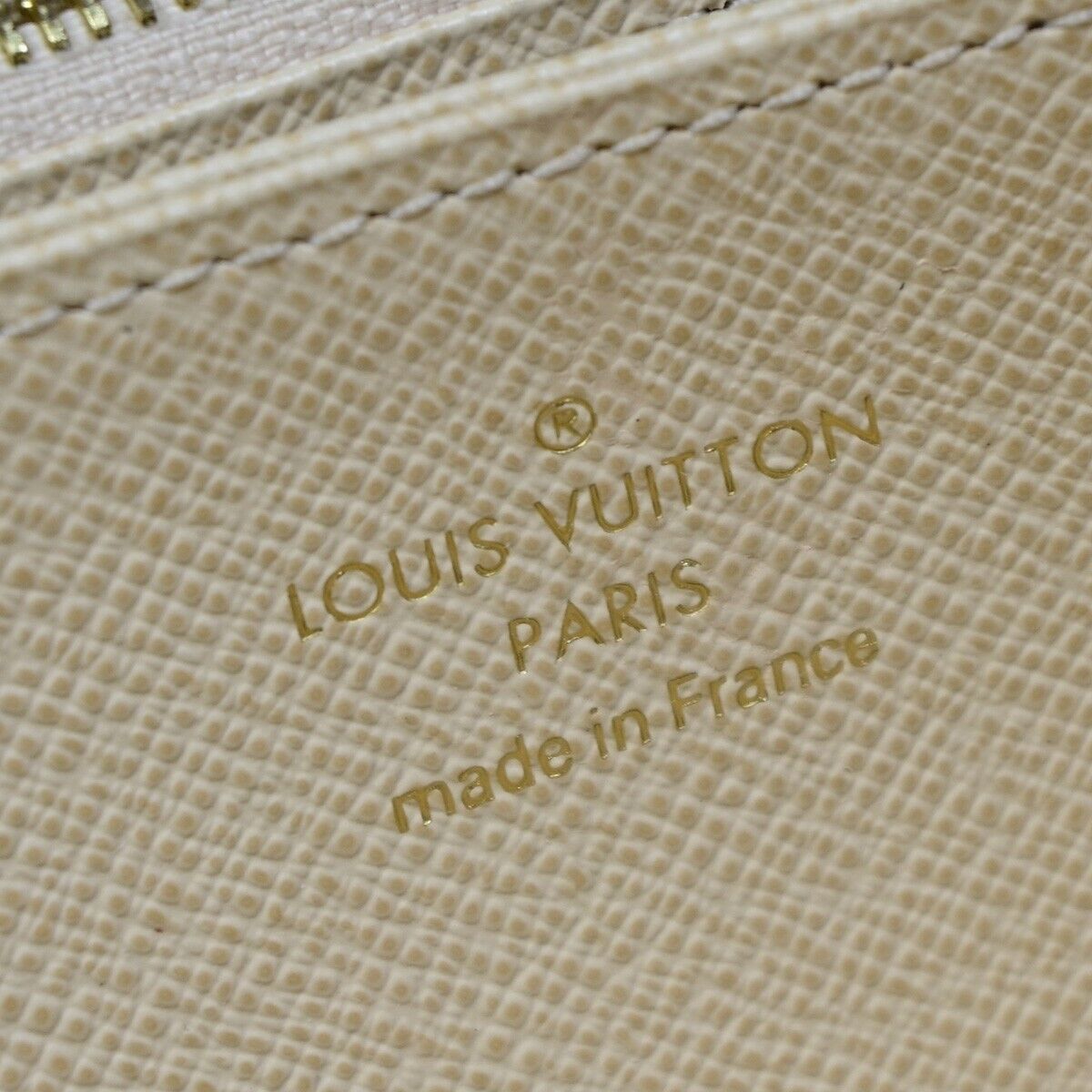 LOUIS VUITTON Long Zippy Wallet Purse Damier Azur Leather White N41660 74KA211