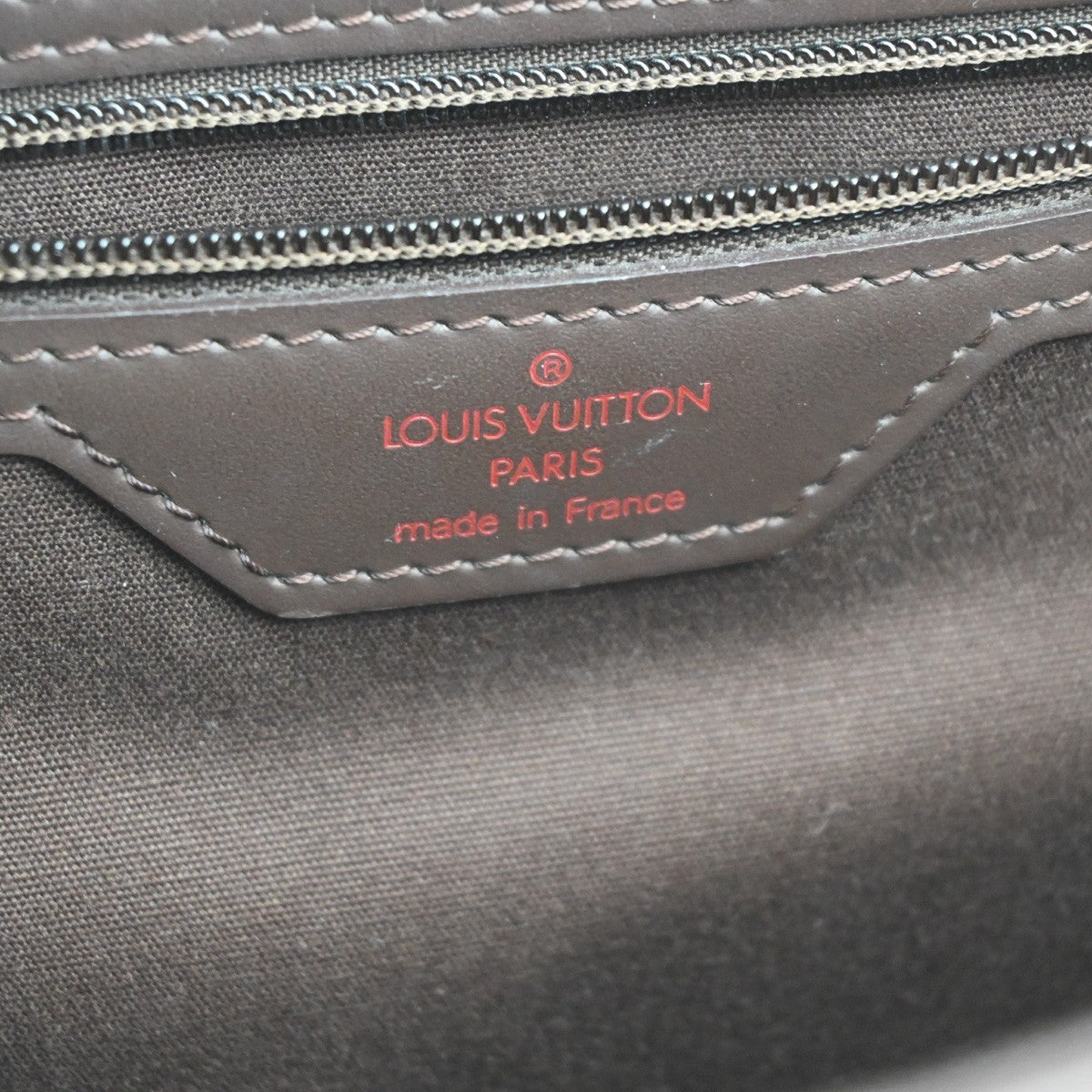 LOUIS VUITTON Logo Sac Plat Hand Tote Bag Epi Leather Brown M52742 87KB932