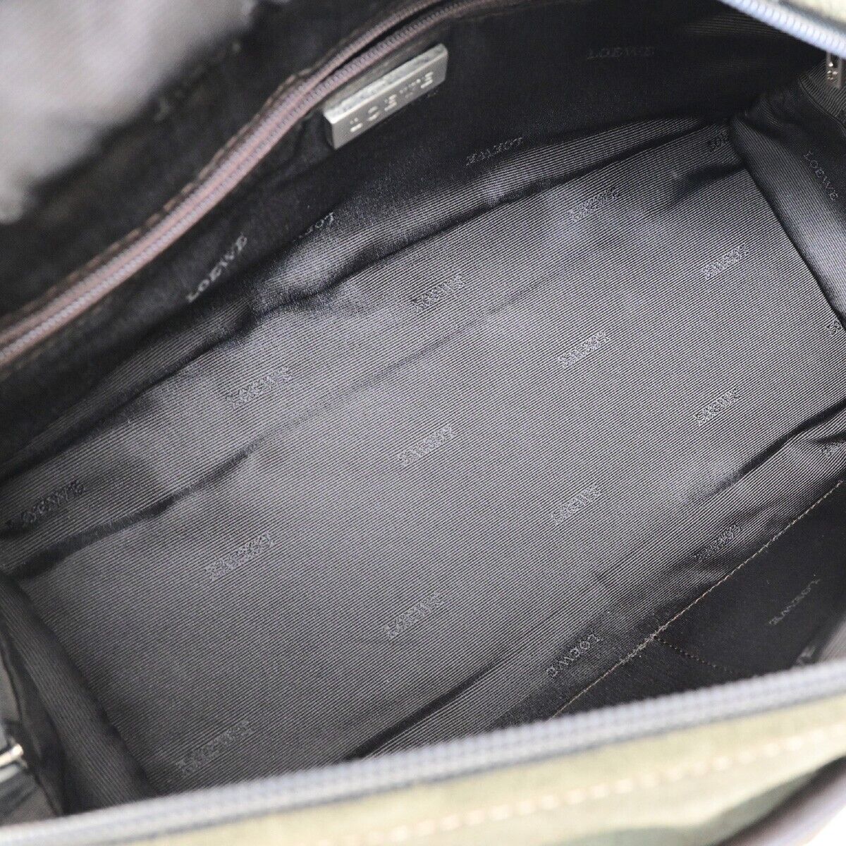 LOEWE Logo Anagram Amazona 28 Hand Bag Suede Leather Green Brown Spain 87FB191