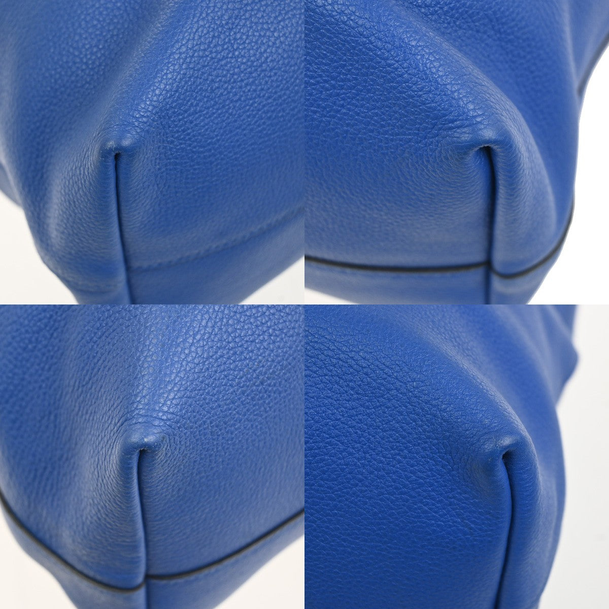 PRADA Logo Shoulder Hand Bag Vitello Daino Leather Blue GHW Italy 11MA501