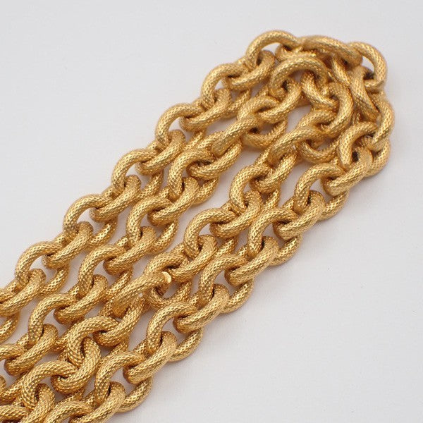 CHANEL CC Logos Chain Long Necklace Pendant 96A  Gold France Vintage 41RL486