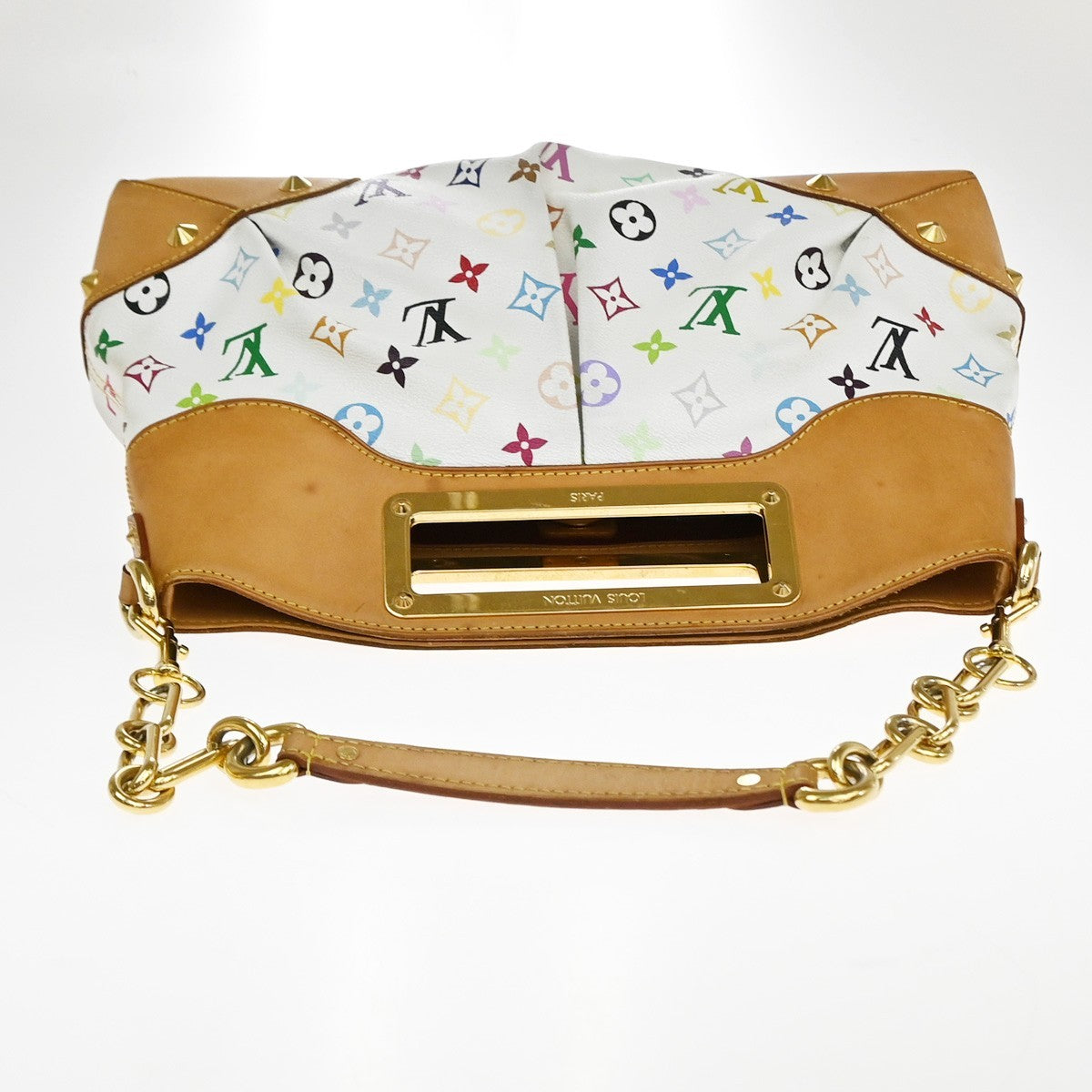 LOUIS VUITTON Judy MM 2Way Chain Hand Bag Monogram Multi White M40255 41YJ108