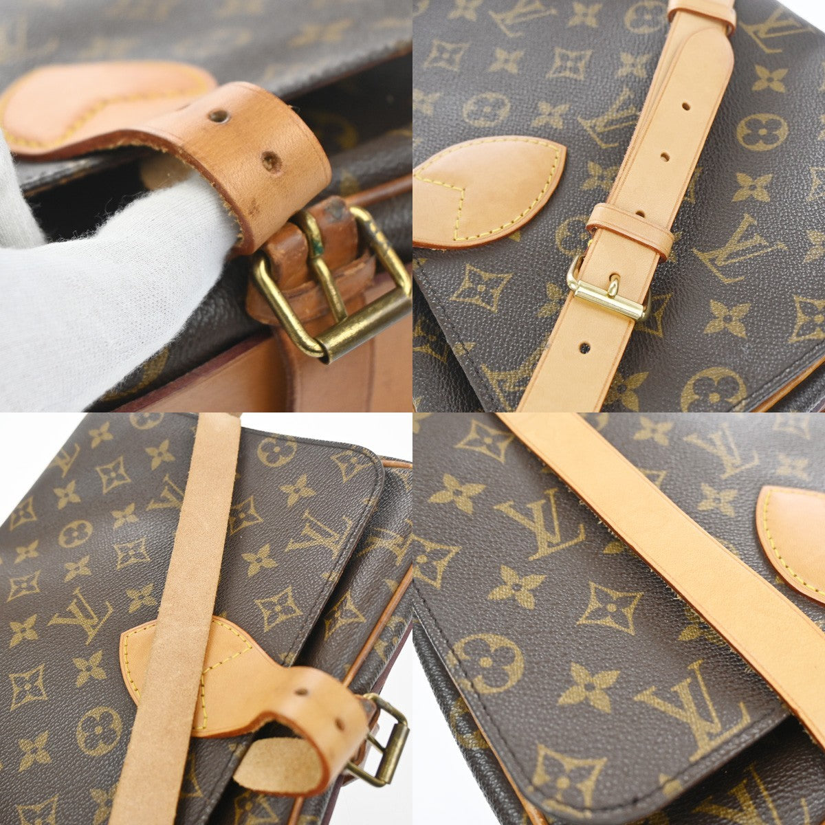 LOUIS VUITTON Cartouchiere GM Shoulder Bag Monogram Leather Brown M51252 77KC740