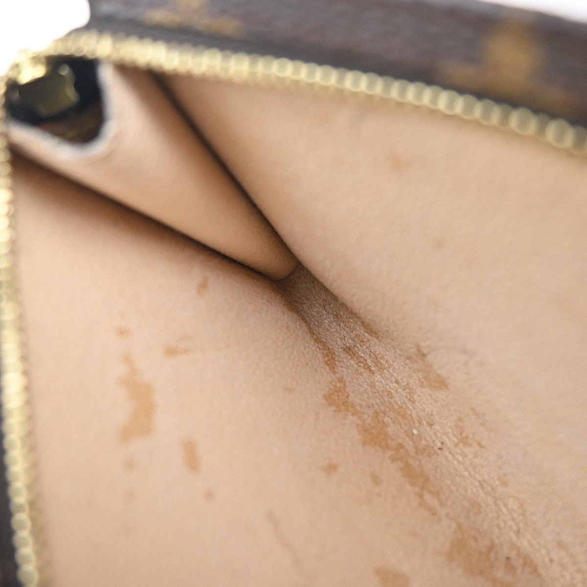 LOUIS VUITTON Logo BUCKET PM Pouch Bag Monogram Leather Brown France 02KB374