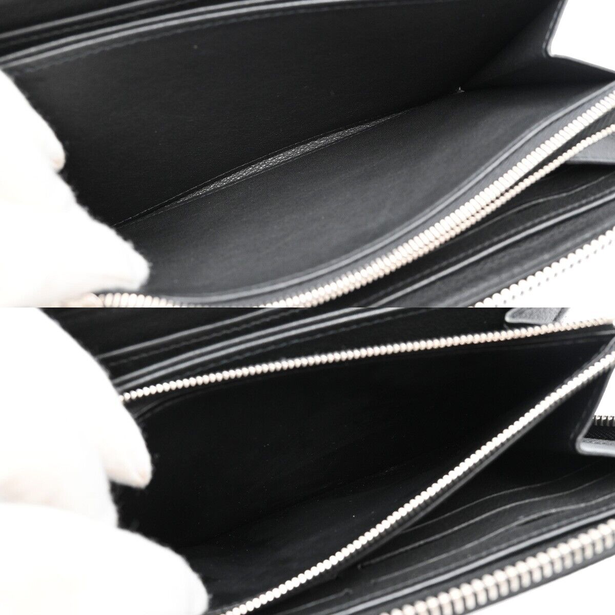 LOUIS VUITTON Zippy Long Wallet Purse Monogram Mahina Leather BK M61867 14HB940