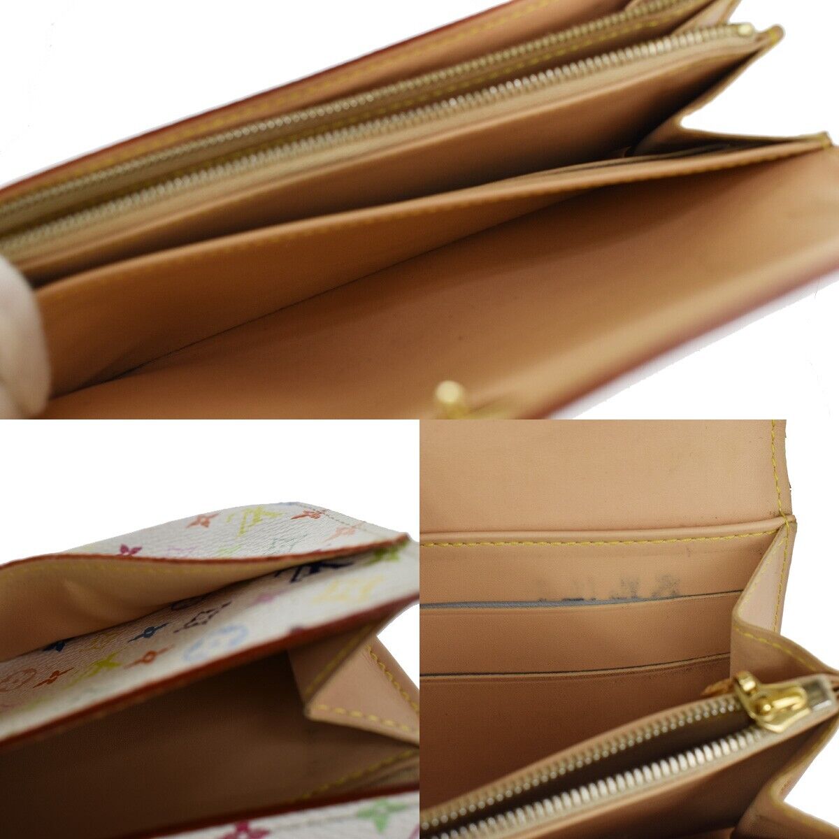 LOUIS VUITTON Long Bifold Wallet Portefeuille Sara multi White M93532 64SH084