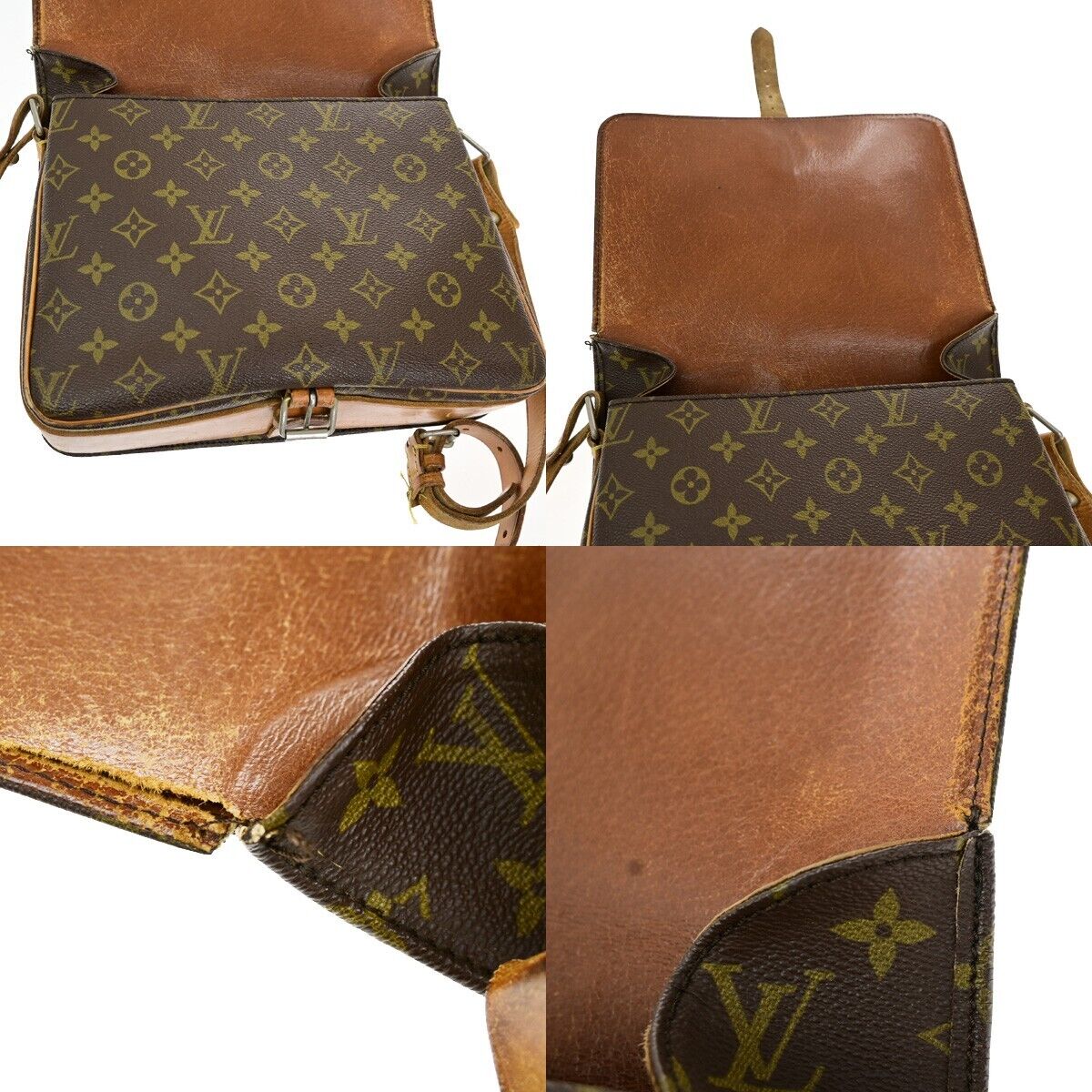 LOUIS VUITTON Cartouchiere GM Shoulder Bag Monogram Leather Brown M51252 60EE004