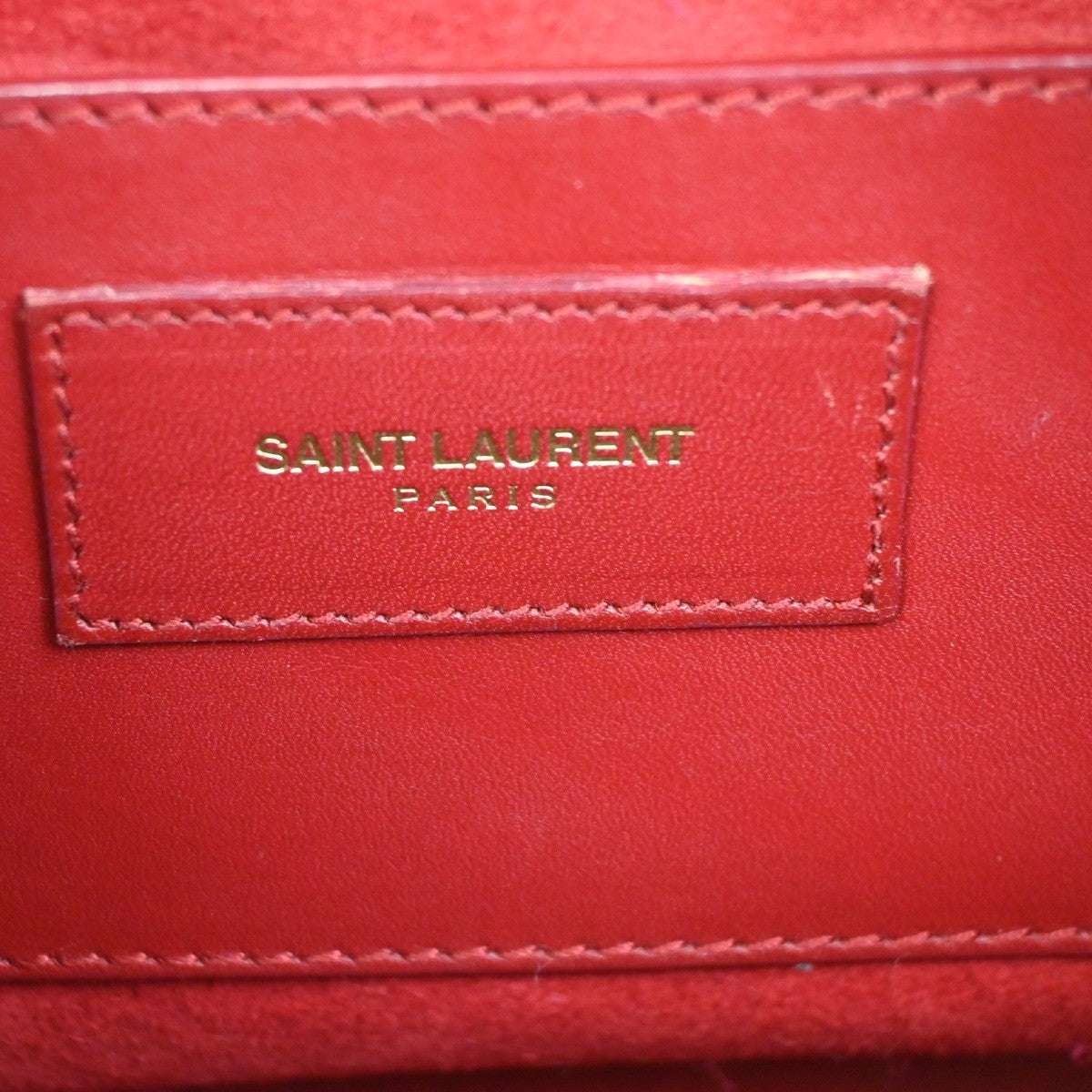 SAINT LAURENT Baby Duffle 2Way Shoulder Handbag Leather Red GHW Italy 86ZA293