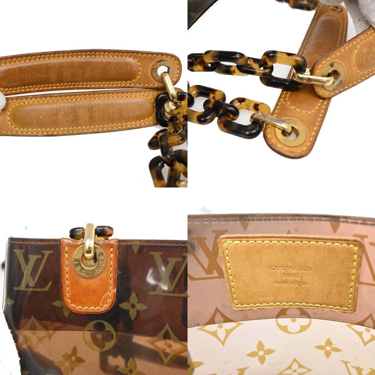 LOUIS VUITTON Cabas Ambre PM Chain Shoulder Bag Monogram Vinyl BN M92502 72KP041